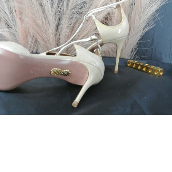AQUAZZURA Cream/White Strappy Stiletto Sandals Euro 38 - Picture 16 of 16